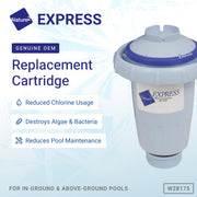 Nature2 Express Pool Sanitizer Cartridge, Mineral Sanitization with Silver and Copper, Compatible with Above Ground and Inground Pools up to 25,000 Gallons, W28175
