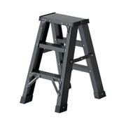 SUKVPSI 3 Step Ladder, Aluminum Double-Sided Stepladder, Foldable, Anti-Slip, Black, Max 330lb Capacity