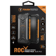 ToughTested TT-PBW-10C ROC 10000mAh Wireless Solar Power Bank, Black/Orange