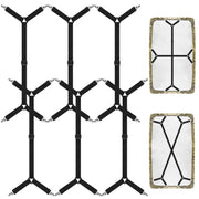 Armscye 6 Pack Adjustable 2 Way Bed Sheet Straps Clips, Elastic Fitted Sheet Tightener, Mattress Corner Fasteners Holder