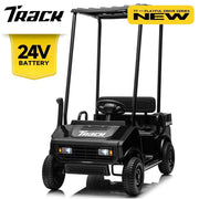 Track 7 24v Ride On Car Electric Golf Cart, Black