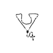 Brilliance Fine Jewelry TS12178 Mens Two-Tone Black IP Stainless Steel Beaded Rosary 23 Inche