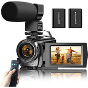 VAFOTON VAF-2572 Digital Camera Recorder FHD 1080P 24.0MP 16X with Mic and 2 Batteries for YouTube Vlogging