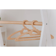 WoodandHearts AAJQ008 Teepee Stand, Montessori Clothes Rack for Toddlers, White and Natural Wood