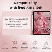 SZPSGC iPad Case with Magnetic Detachable Bluetooth Keyboard, Soft TPU Back Cover, Pencil Holder, Adjustable Viewing Angles for iPad 11th Gen 11 in and 10th Gen 10.9 in