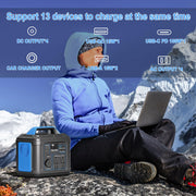 SBAOH Portable Power Station, 300W 296Wh Lithium Battery, 80000mAh, Solar Generator with 4 AC Outlets, PD 100W USB-C, QC 3.0, USB-A, DC Ports, LED Flashlight, Blue, P302