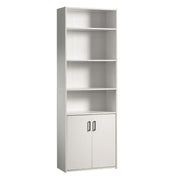 Mainstays 436809 Traditional 5 Shelf Bookcase with Doors, Soft White