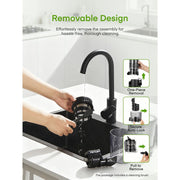 Juilist Masticating Juicer Machine, 150W, 60 RPM, BPA-Free, High Juice Yield, Quiet Operation, Easy to Clean, Includes Cleaning Brush, Black, JS8101