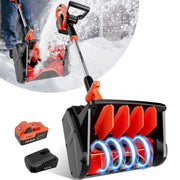 Voltask Cordless Snow Shovel, 24V 4.0Ah Battery, 13-Inch Clearing Width, 550W Brushless Motor, Patented Spiral Technology, Lightweight Ergonomic Design, Aerospace-Grade Materials