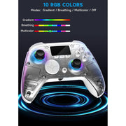 AOC Wireless Gaming Controller, Multi-Platform Compatible with PC, Steam, Switch, PS4, iOS, Android, 1.5-Inch Interactive Screen, Hall Effect Joysticks and Triggers, RGB Lighting, Adjustable Vibration and Turbo, White