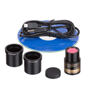 AmScope 40X-2500X LED Digital Binocular Compound Microscope with 3D Mechanical Stage and USB Camera, B120C-E