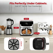 MIRASTON 8.5-Quart Air Fryer, 1500W, Stainless Steel, 8 Preset One-Touch Controls, Dishwasher-Safe Basket, MS-1806