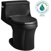 San Souci 1-piece 1.28 GPF Single Flush Round Toilet in Black Black