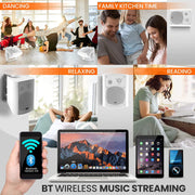 Pyle Pro-Active Wall Mount Speaker System, 5.25 in Subwoofer, 600W Max Power, Bluetooth 5.0, White, PDWR59BTW
