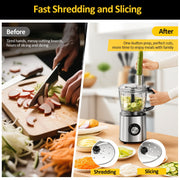 TINANA 6-in-1 Food Processor, 1000W Motor, 10-Cup BPA-Free Bowl, Multifunctional Slicer, Shredder, Dough Mixer, Silver