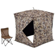 Pursuit XL Ground Blind and Hunting Chair Combo, 150-Denier Polyester Camo, Hub-Style Frame