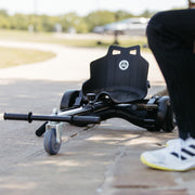Gotrax HoverflyKart Hoverboard Kart Seat Attachment, Adjustable Aluminum Frame, Handlebar Steering, Nebula Black, Large, FLYKART