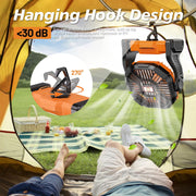 AiYchen Camping Fan with LED Lantern, 20000mAh Portable Battery Operated Outdoor Fan, Rechargeable Personal Fan for Travel, Hiking, Fishing, Picnic, Orange, X23
