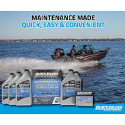 Quicksilver Oil Change Kit, 25W-40 Marine Engine Oil, 4-Stroke Mercury 75hp 90hp 115hp 1.7L Outboards, Includes Oil Filter and Drain Plug Seal, 8M0081913