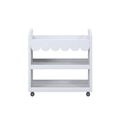 House of Happy Scallop Art Cart , White - Crafted from High Quality Manufactured Wood