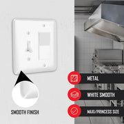 TayMac WRW-TR MTL 2 Gang Toggle Deco Wall Plate, White