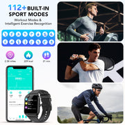 IKT P125(ISED: 29360-P45) Smart Watch Fits for Android and IPhone, 1.85 inch Fitness Tracker, Men Women's Smartwatch