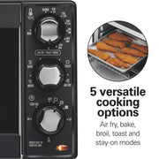 Hamilton Beach Sure-Crisp Air Fryer Toaster Oven, 4-Slice Capacity, Fits 9-Inch Pizza, 1120W, Black, 31404