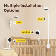 Netvue Peekababy Baby Monitor, 1080p HD Video, Wireless Audio, 4-in-1 Crib Mount, Smart App with Sleep Analysis and Two-Way Talk