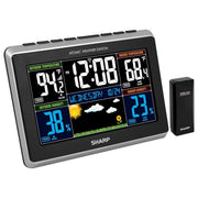Sharp Weather Station with Wireless Indoor Outdoor Thermometer, Humidity Monitor, Atomic Clock, Alarm, Calendar, 12-Hour Forecast, AC or Battery Powered, SPC1027AMZ
