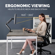 Fellowes Platinum Series Single Monitor Arm for Up to 40-Inch Monitors, Full Motion with 360 Rotation, VESA Mount, Integrated USB Ports, Black, 8043301