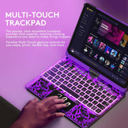 GUSGU Transparent Case with Wireless Keyboard, 7-Color Backlight, Trackpad, 360 Rotating Stand for 2024 iPad Pro 11-in