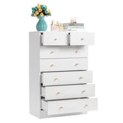 UBesGoo 7 Drawer Wood Dresser for Bedroom, White