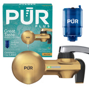PUR PFM410F PLUS Faucet Mount Water Filtration System, Horizontal, Brass