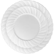 Plasticpro Disposable Plates Combo Set, 32 Pack with 16 Dinner Plates 10 in and 16 Salad Plates 7.5 in, White Elegantware, Heavy Duty