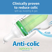 Dr. Brown's Narrow Anti-Colic Options+ Baby Bottles, 8 oz, Pink Floral, Pack of 4