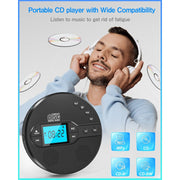 Greadio CD-35 Portable CD Player with Bluetooth 5.1, Built-in FM Transmitter, 2000mAh Rechargeable Battery, Anti-Shock Design, Dual Stereo Speakers, Black