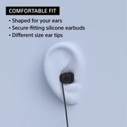 Sony IER-EX15C USB-C Wired In-Ear Headphones, Black, Stereo Sound, Built-In Microphone, Inline Remote Control