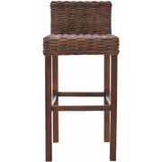 Safavieh Cypress Traditional Woven Bar Stool with Mango Wood Frame and Cappuccino Rattan Seat, 30-Inch Height, FOX6502A