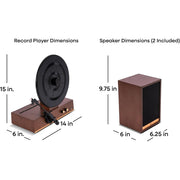 Fuse GLD Vertical Vinyl Turntable with Bluetooth 5.3, Audio Technica Cartridge, External 36W Speakers, Gold Trim, Ashtree Wood Rad-GLD-Gd