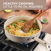 Farberware TrueCook 6qt Ceramic Jumbo Cooker, Dishwasher and Oven Safe, Taupe