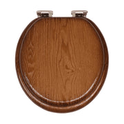Design House Dalton Wooden Round Soft Close Toilet Seat, Java Brown, Quick-Release Hinges, 16.5 in, 561241-JV