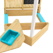 Mookie Toys Pirate Ship Sandbox Outdoor Kids Playset with Hidden 24x30in Sandbox, UV Resistant Canopy, Built-In Toy Storage, Large Size TP619U
