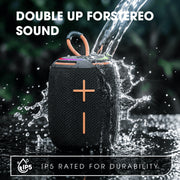 PJGCWB Portable Bluetooth Speaker, Wireless Mini Subwoofer, IPX5 Waterproof, Black