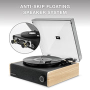 Victrola Eastwood LP Bluetooth Record Player, 3-Speed Belt-Driven Turntable, Audio-Technica AT-3600LA Cartridge, Anti-Skip Floating Speaker System, Natural Wood Finish, VTA-78-NAT