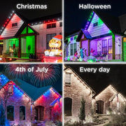 Enbrighten 84824 50ft Wi-Fi Eternity Lights, Permanent Outdoor Lights, 36 LEDs, White