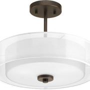 Progress Lighting P3694-20 Invite 3-Lt. Semi-Flush Convertible with White silk mylar shade