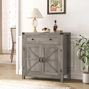 Homfa HOS-PB-070 Kitchen Buffet Sideboard with Drawer, Compact Coffee Bar with Adjustable Shelf for Dining Room, Wash Gray