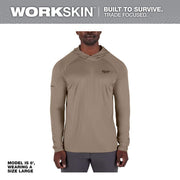 Milwaukee WORKSKIN Hooded Sun Shirt, Sandstone, 3XL, Lightweight, Sweat-Wicking, UPF 50+ Protection, Odor-Fighting, 4-Way Stretch, M550N-3X