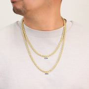 Nuragold 10K Yellow Gold 5mm Diamond Cut Rope Chain Necklace, 26in, Italian Jewelry for Men and Women NG10YRPH035-26