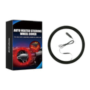 RYGRZJ J1 Heated Steering Wheel Cover Universal 14.5 to 15.5 Inches Diameter Plush Material